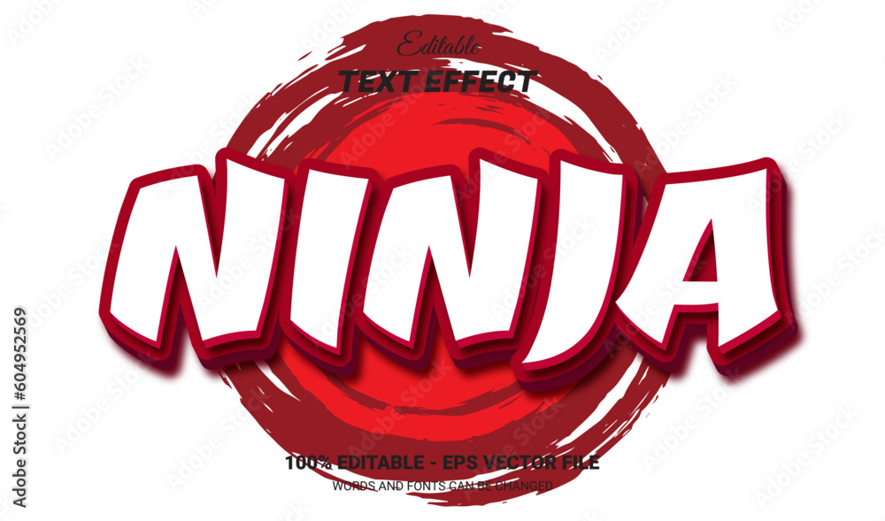Canvas Prints ninja editable text effect style