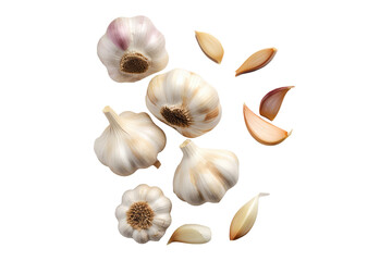 Garlic on transparent background. Generative Ai