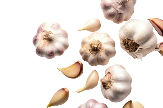 Garlic on transparent background. Generative Ai