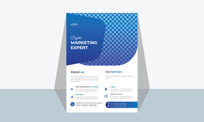 Blue business template modern business flyer creative design professional multipurpose leaflet