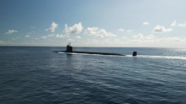 Partially Submerged Submarine off the South Florida Coast