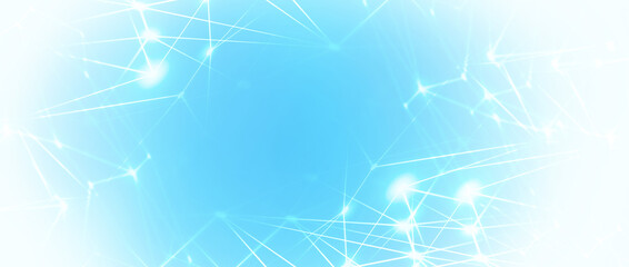 Panoramic abstract dot and triangle connection, Digital futuristic background. abstract, science, futuristic quantum computing, Line art modern vivid color digital technology panorama concept