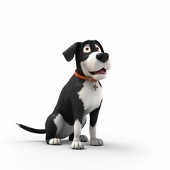 Greater Swiss Mountain Dog dog illustration cartoon 3d isolated on white. Generative AI