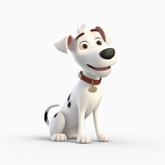 Parson Russell Terrier dog illustration cartoon 3d isolated on white. Generative AI