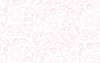 childrens theme seamless pattern background