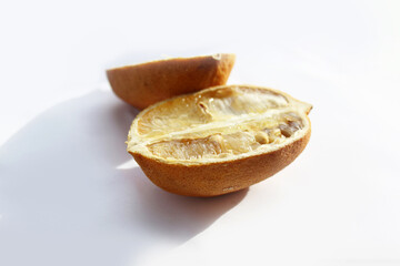 Bad lemon. Spoiled lemon. Bad food.