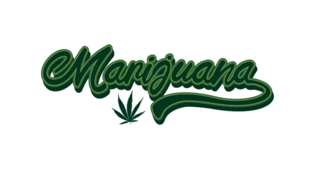 Fotobehang Vector logo for Marijuana Company Emblem, Smoke weed cannabis logo © nahwul