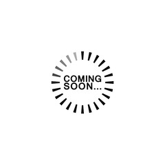 Coming soon banner icon isolated on white background