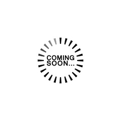 Coming soon banner icon isolated on white background