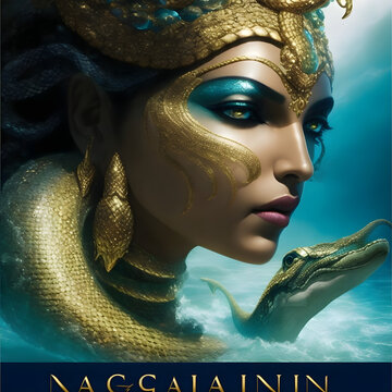 Mystical Naagin: Graceful Serpent Shapeshifter in the Vast Open Sea  - Generative AI
