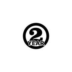 Two year icon isolated on white background.