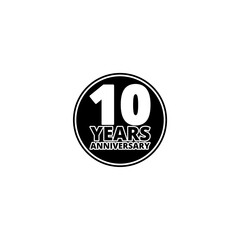 Ten years anniversary icon isolated on white background