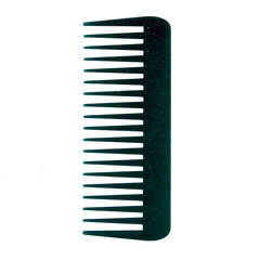 Black hair comb. Men's comb on an isolated white background.