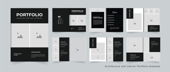 Fototapeta na wymiar Architecture Portfolio layout design Professional Architectural and interior Portfolio template 