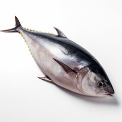 Tuna fish isolated on white. Generative AI