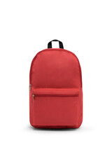 School Backpack Pink Color On White Background
