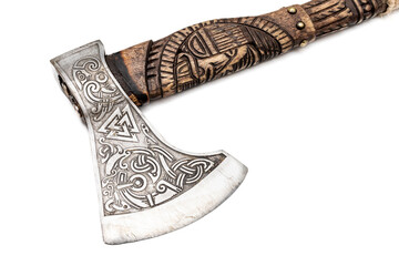 Viking axe on a white background