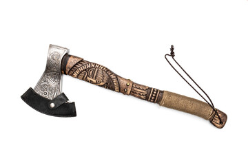 Viking axe on a white background