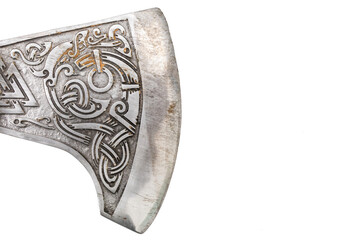 Viking axe on a white background