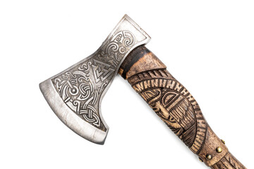 Viking axe on a white background