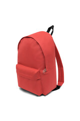School Backpack Pink Color On White Background

