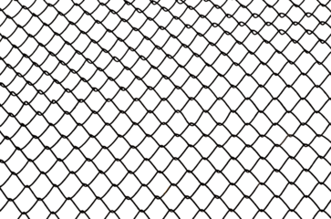 The texture of the metal mesh on a white background. Torn steel, metal mesh with holes