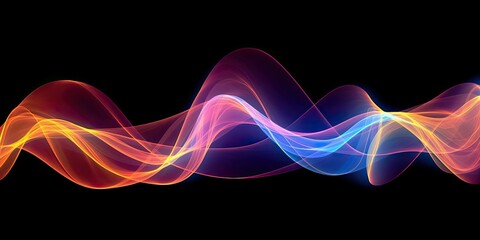 Abstract 3D Background with colorful Wavy Lines. Generative AI