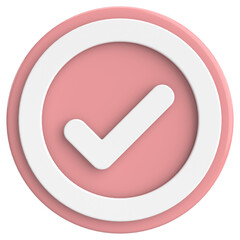 3D checkbox. Check mark. 3D illustration.