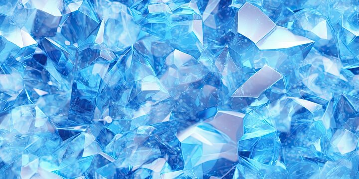Abstract shiny 3d crystal background, diamant texture, faceted gem. Seamless crystal texture. Generative AI