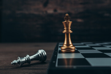 chess piece on chess board game for ideas, challenge, leadership, strategy, business, success or...