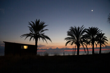 Obraz premium Denia Alicante Spain the Portet harbor and promenade.