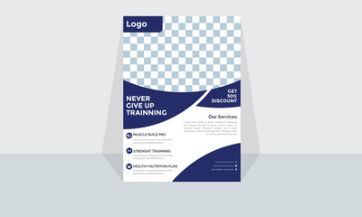Fitness Flyer Modern Corporate and Creative Business Flyer Design Template Horizontal Name Flyer Simple and Clean Visiting Flyer Vector illustration Colorful Business Flyer, Brochure Design