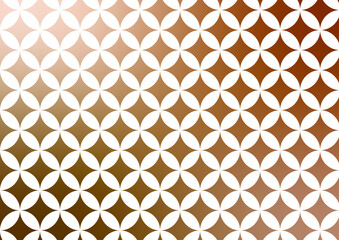 和風な七宝柄パターンと質感のある茶色グラデーション背景イラスト