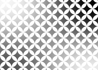 和風な七宝柄パターンと質感のある黒色グラデーション背景イラスト