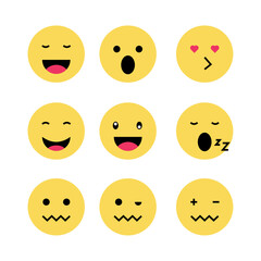 Emojies set, Emotions with emojis