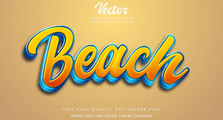 editable text beach 3d text style