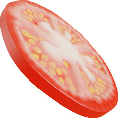 3D Render Cute Style Slice Of Red Tomato