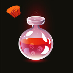 cartoon death potion poison blood corked