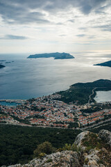 Fototapeta na wymiar Majestic panoramic view of seaside resort city of Kas in Turkey.