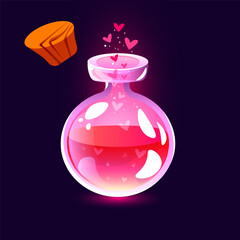 love potion tincture pink love potion in cartoon style for the game cork