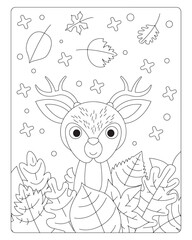 Autumn Coloring Pages for Kids, Autumn Coloring pages, 
kids Coloring pages, Animals, flower, Nature, black and white Coloring pages.   