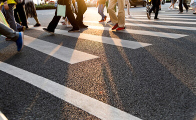 Group of people walking on the crosswalk