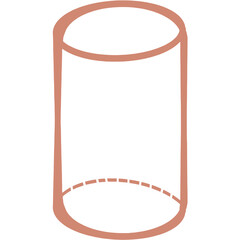 geometry Cylinder showing dotted lines vector editable  