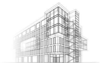 Fototapeta premium Modern office building concept 3d rendering