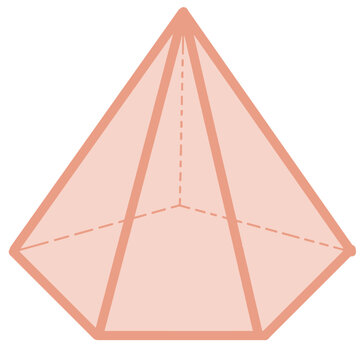 hexagonal pyramid geometric dotted lines show three dimensional translucent vector editable  