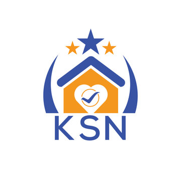 KSN House logo Letter logo and star icon. Blue vector image on white background. KJG house Monogram home logo picture design and best business icon. 
