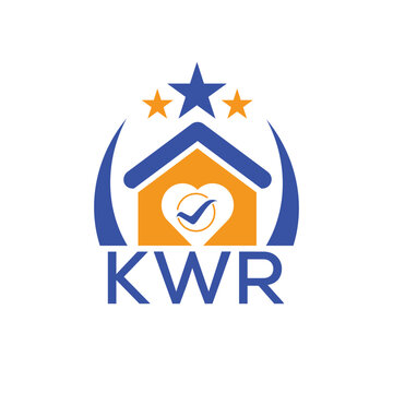 KWR House logo Letter logo and star icon. Blue vector image on white background. KJG house Monogram home logo picture design and best business icon. 
