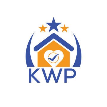 KWP House logo Letter logo and star icon. Blue vector image on white background. KJG house Monogram home logo picture design and best business icon. 
