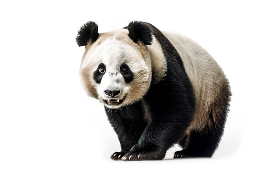 Image of panda on a white background. Wildlife Animals. illustration. Generative AI.