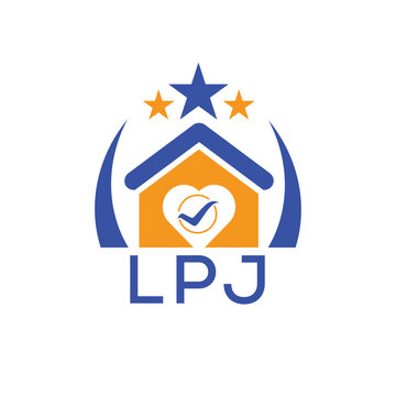 LPJ House logo Letter logo and star icon. Blue vector image on white background. KJG house Monogram home logo picture design and best business icon. 
